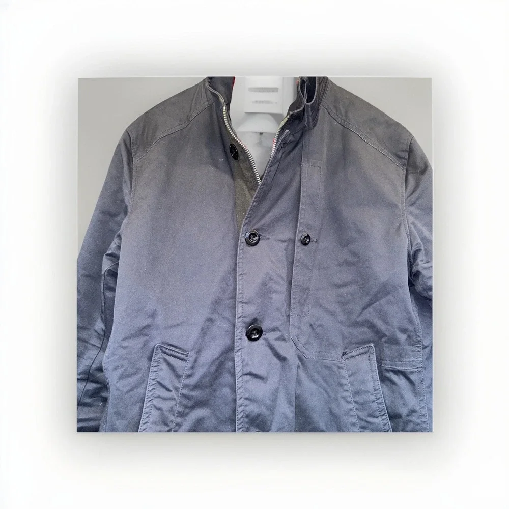 G-Star Raw Men Black Button Up Garber Trench Coat Size XL
